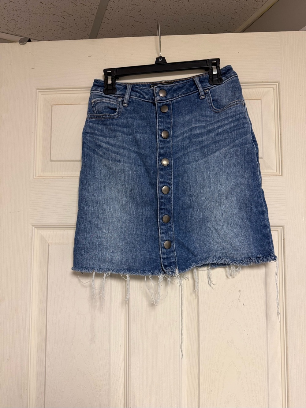 Abercrombie Women’s Blue Denim Button-Front Mini Skirt